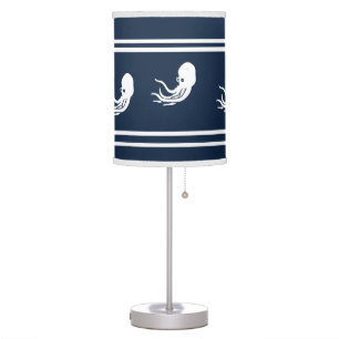 octopi White on blue Table Lamp
