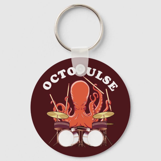 Octopulse | Octopus Drummer Keychain (Front)
