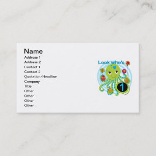 Octopus 1st Birthday T-shirts and Gifts Business Card