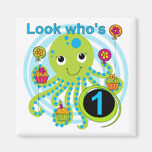 Octopus 1st Birthday T-shirts and Gifts Magnet