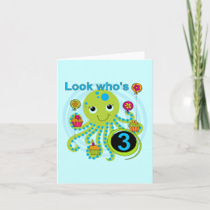 Octopus 3rd Birthday T-shirts and Gifts Card