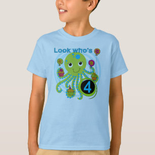 Octopus 4th Birthday T shirts and Gifts