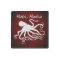 Octopus 6 White On Red, Hope - Marble Magnet