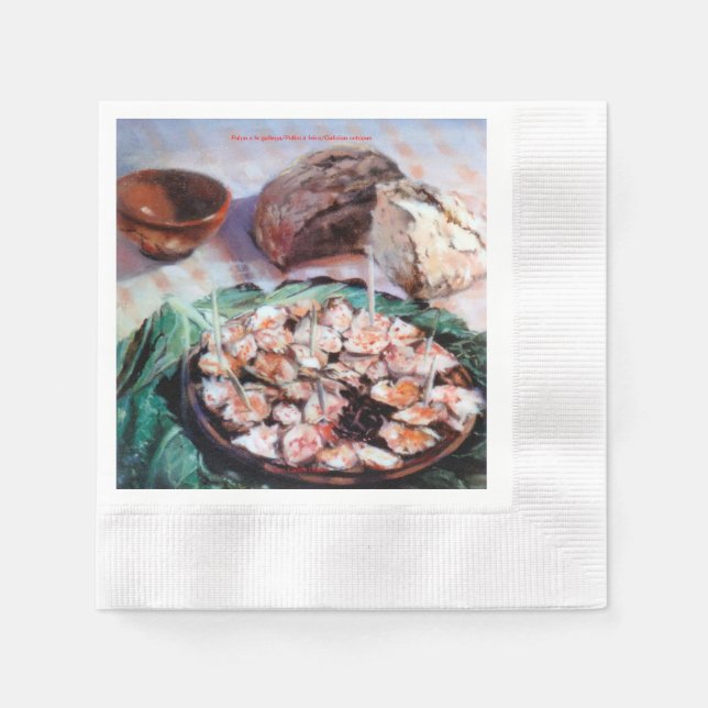 Octopus a Galician Napkins (Front)