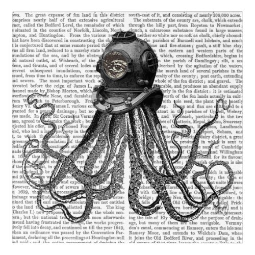 Octopus and Diving Helmet Acrylic Print