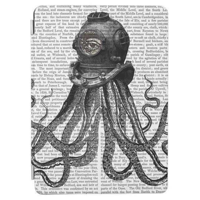 Octopus and Diving Helmet iPad Air Cover (Front)
