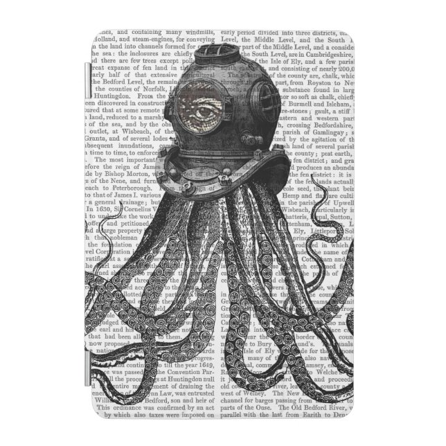 Octopus and Diving Helmet iPad Mini Cover (Front)