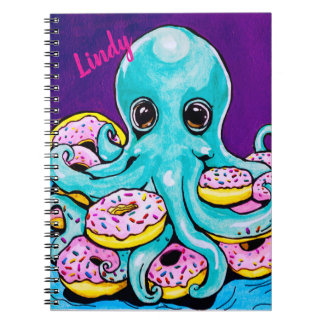 Octopus and donuts Spiral Photo Notebook
