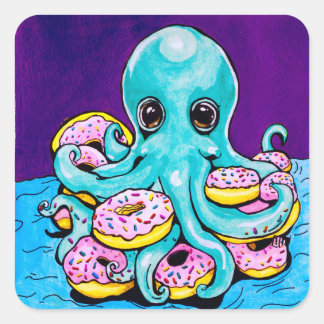Octopus and Donuts Stickers