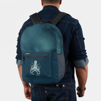 Octopus and Scales Personalized Printed Backpack