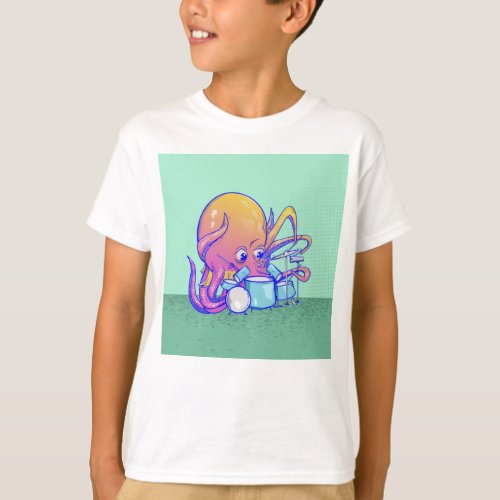 Octopus Animal drumming T_Shirt