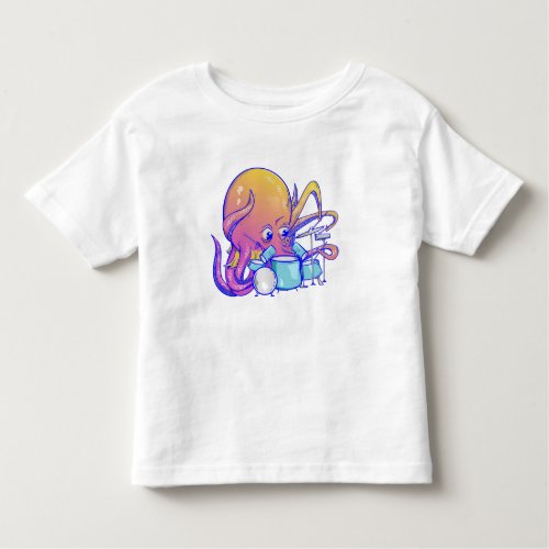Octopus Animal drumming Toddler T_shirt