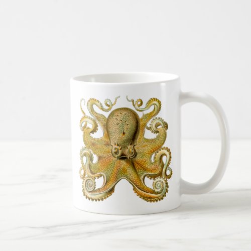 Octopus antique illustration sea monster coffee mug