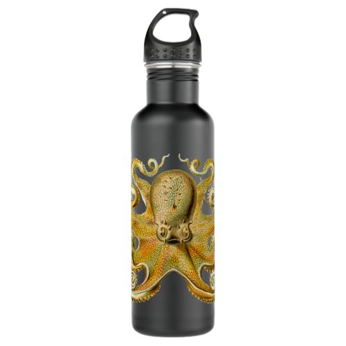 Octopus antique illustration sea monster stainless steel water bottle