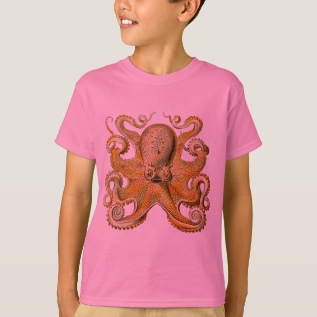 Octopus antique illustration sea monster T-Shirt (Front)