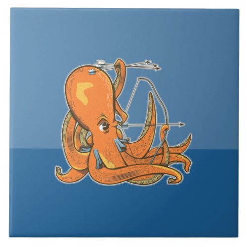 Octopus Archer Ceramic Tile