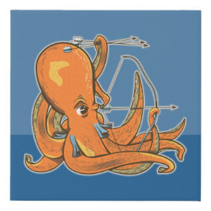 Octopus Archer Faux Canvas Print