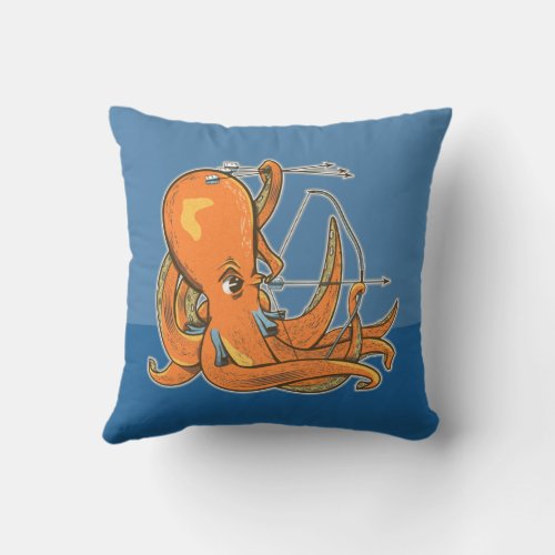 Octopus Archer Throw Pillow