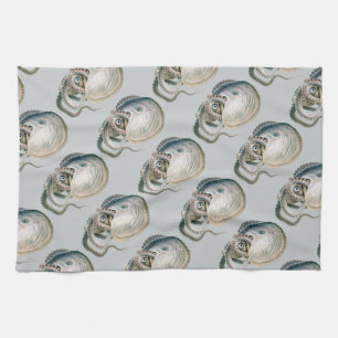 Octopus Argonaut, Vintage Marine Life Animals Kitchen Towel