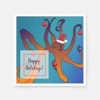 Octopus Art  Merry Christmas