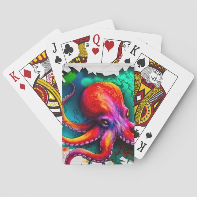 Octopus Art Poker Cards (Back)