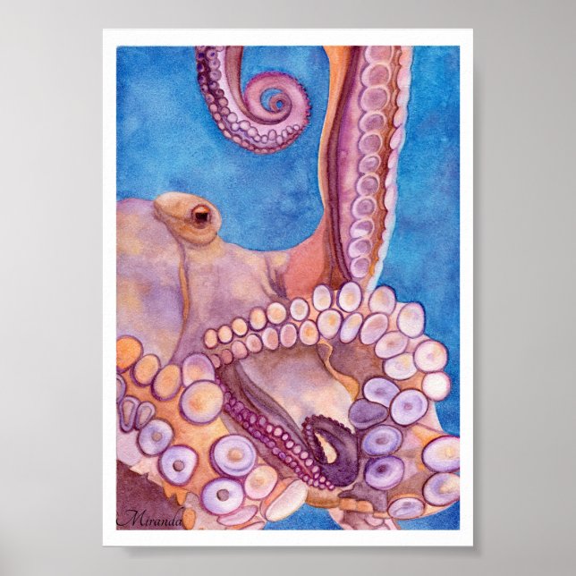 Octopus Art Print Suitable for Framing Miranda (Front)