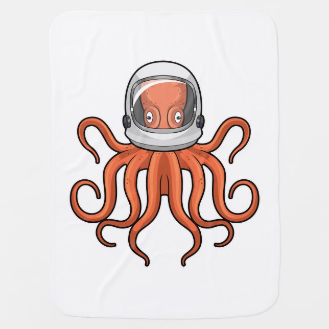 Octopus as Astronaut Baby Blanket (Front)
