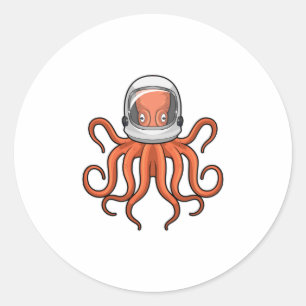 Octopus as Astronaut Classic Round Sticker
