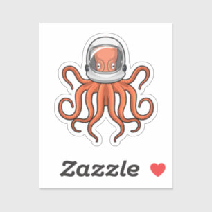 Octopus as Astronaut Sticker
