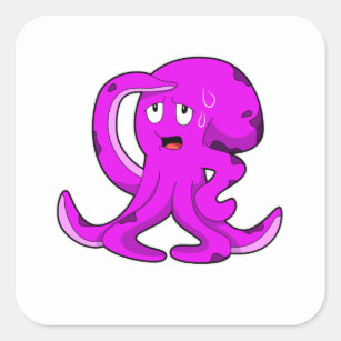 Octopus as Athlete at Sweating Square Sticker