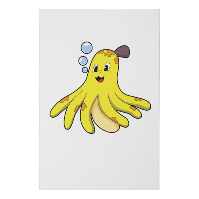 Octopus as Banana Faux Canvas Print (Front)