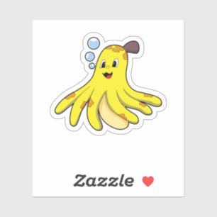 Octopus as Banana Sticker