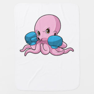 Octopus as Boxer with Boxing gloves Baby Blanket