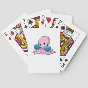 Octopus as Boxer with Boxing gloves Poker Cards