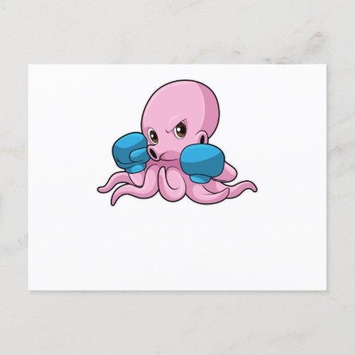 Octopus as Boxer with Boxing gloves Postcard