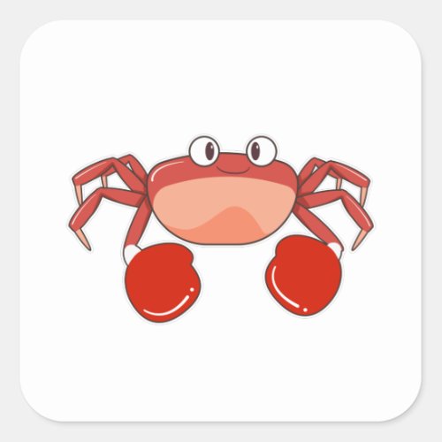 Octopus as Boxer with Boxing gloves Square Sticker
