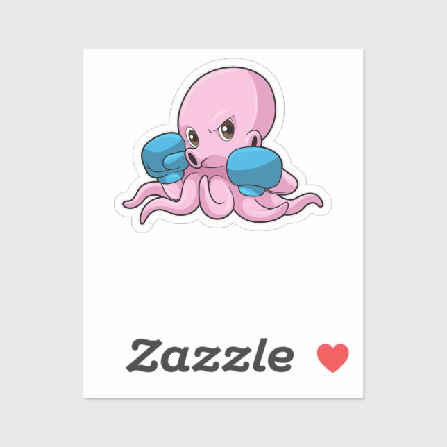 Octopus as Boxer with Boxing gloves Sticker (Sheet)
