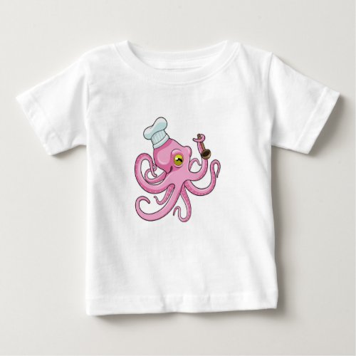 Octopus as Cook with Wooden spoon Baby T_Shirt