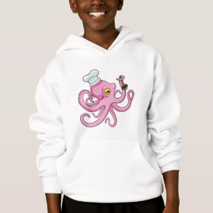Octopus as Cook with Wooden spoon Hoodie