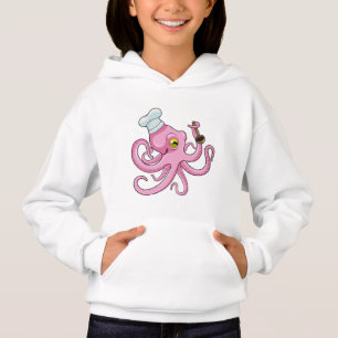Octopus as Cook with Wooden spoon Hoodie