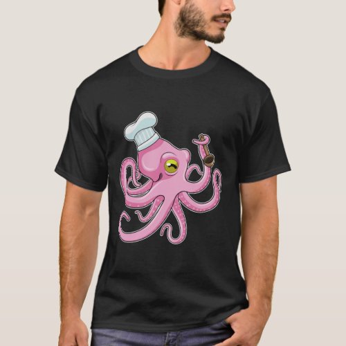 Octopus as Cook with Wooden spoon T_Shirt
