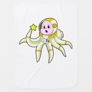 Octopus as Diver with Star Baby Blanket