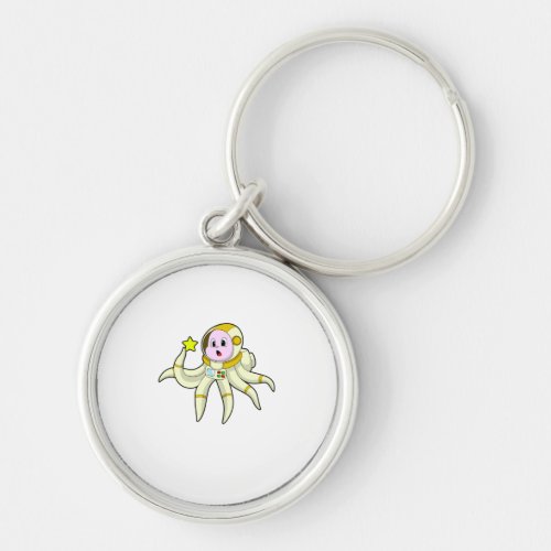Octopus as Diver with Star Keychain