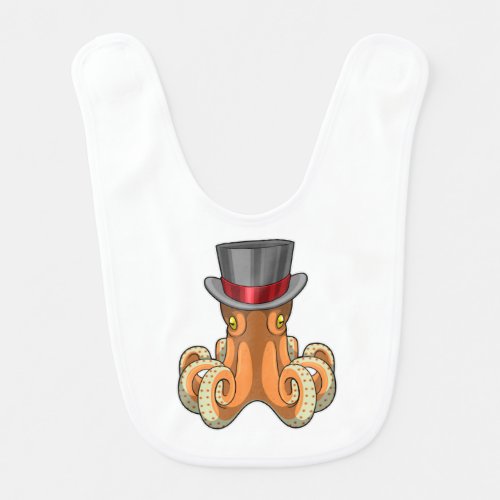 Octopus as Gentleman with Top hat Baby Bib