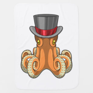 Octopus as Gentleman with Top hat Baby Blanket