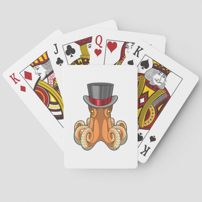 Octopus as Gentleman with Top hat Poker Cards (Back)