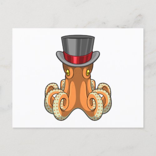 Octopus as Gentleman with Top hat Postcard