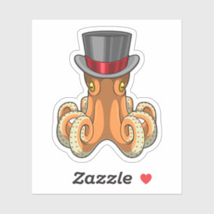 Octopus as Gentleman with Top hat Sticker