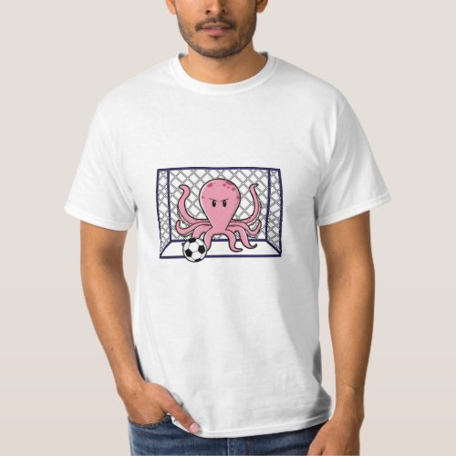 Octopus as Goalkeeper with Soccer ball T_Shirt