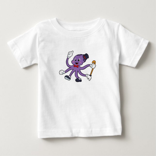 Octopus as Magician with Hat Baby T-Shirt (Front)